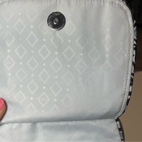 Vera Bradley Gray and Pink Floral Crossbody Bag adjustable strap. Pre-owned - Picture 7 of 7